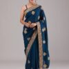 Wedding Heavy Work Blue Saree