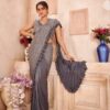 Stylish ready to wear Sequence Grey Saree