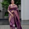 Traditional Soft Silk Purple Saree Blouse