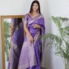 Latest Fashion Lavender Silk Saree