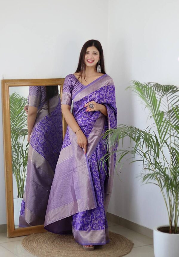 Latest Fashion Lavender Silk Saree