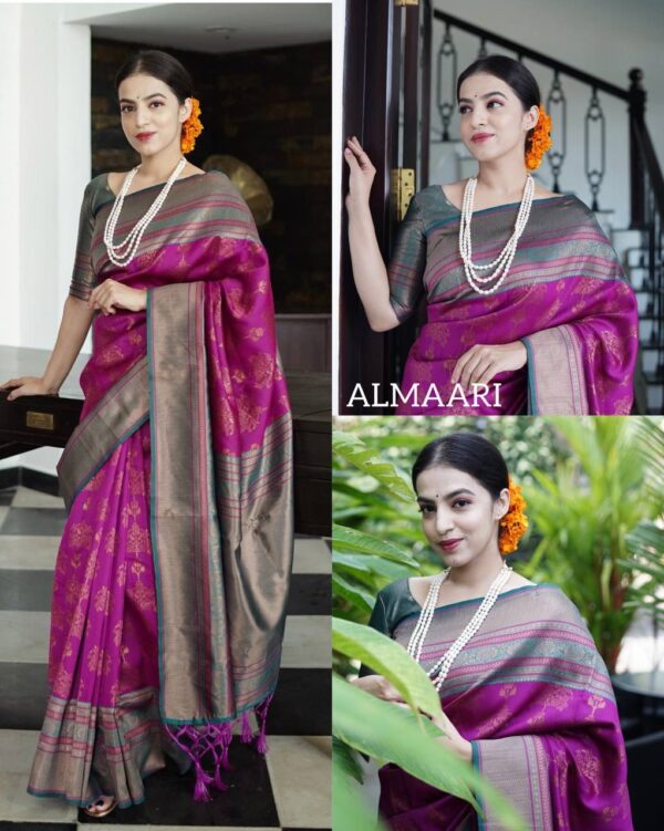 Bollywood Wedding Purple Silk Saree