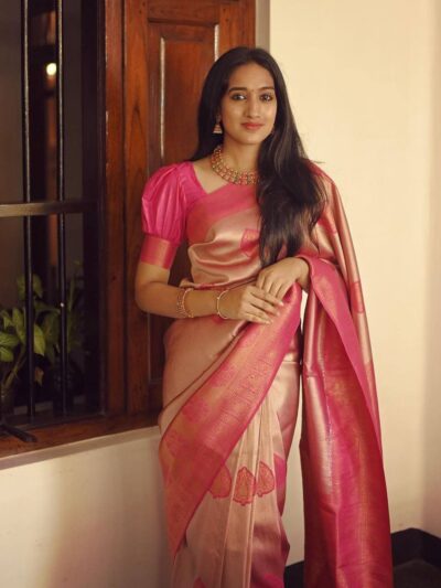 Women's Wear Soft Silk Pink Saree