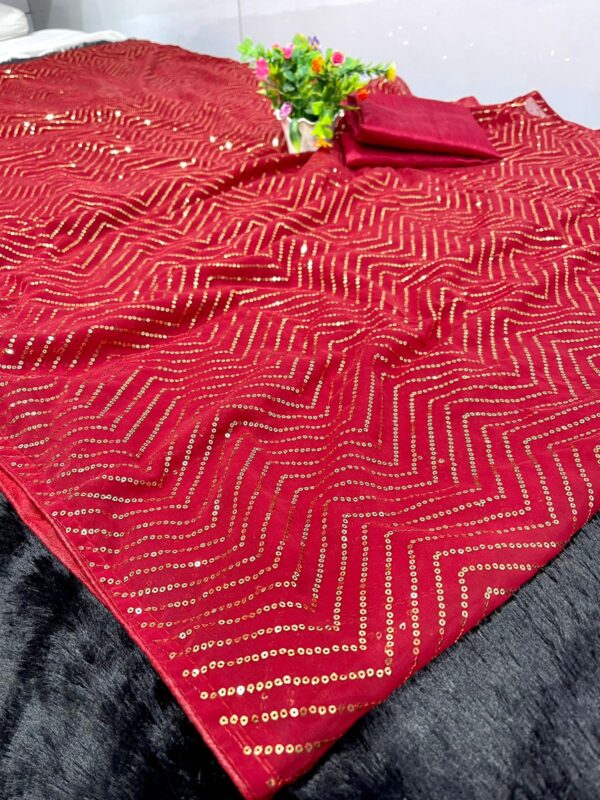 Sequence Function Wear Red Saree