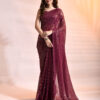 Fancy Purple Saree in Sequence Work