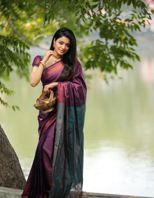 Traditional Soft Silk Purple Saree