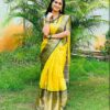 Silk Wedding Haldi Yellow Saree