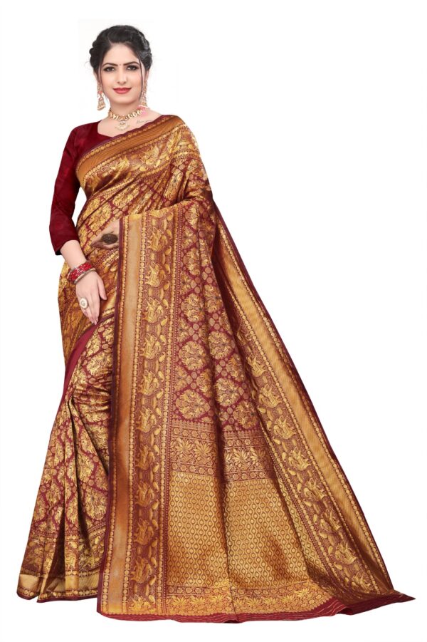 Silk Traditional Banarasi Maroon Saree