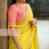 Haldi Yellow Saree in Checks Design