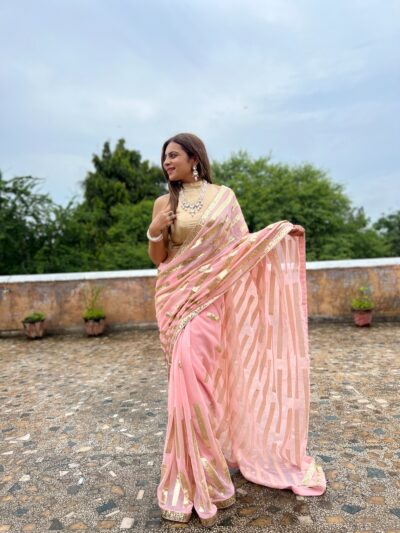 Sequence Party Wear Pink Saree UK