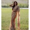 Wedding Bollywood Net Cream Saree