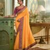 Embroidery Work Border Yellow Saree