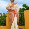 Traditional Wear Silk White Saree