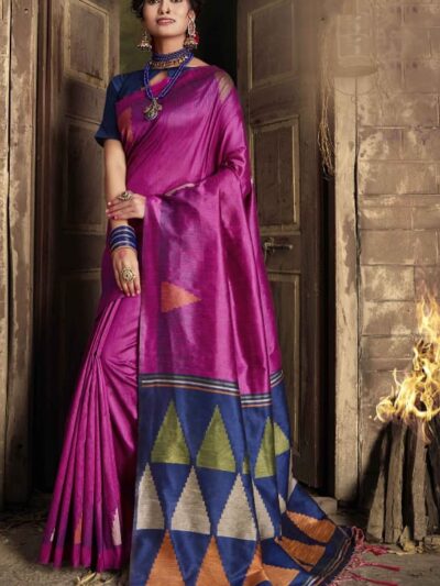 Fancy Women Wear Silk Formal Pink Saree