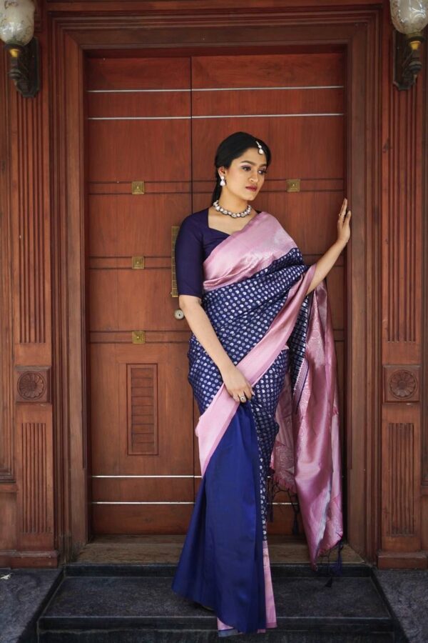 Banarsi Bollywood Fancy Silk Blue Saree