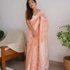 Wedding Festival Women Orange Saree