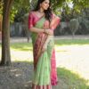 Cotton Formal Silk Green Saree