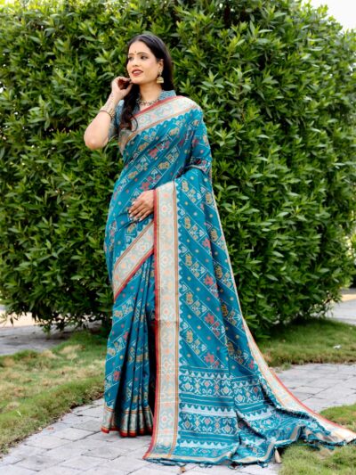 Silk Traditional Patola Blue Saree