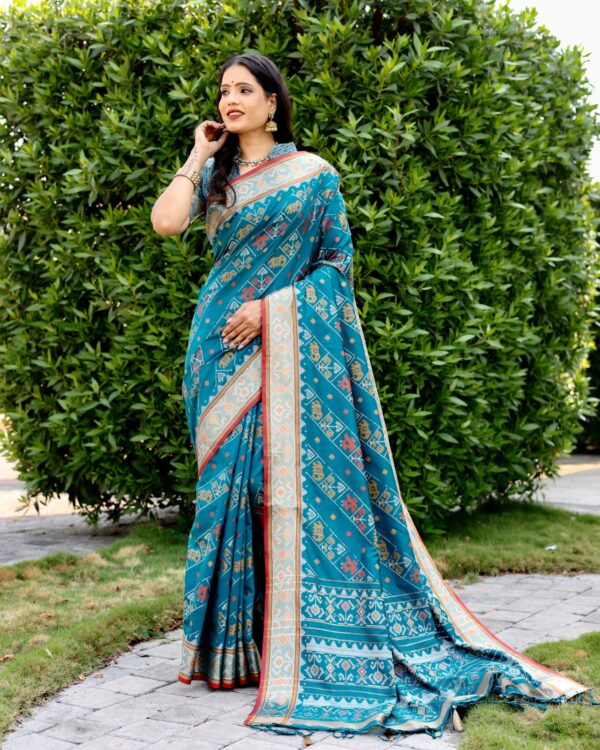 Silk Traditional Patola Blue Saree