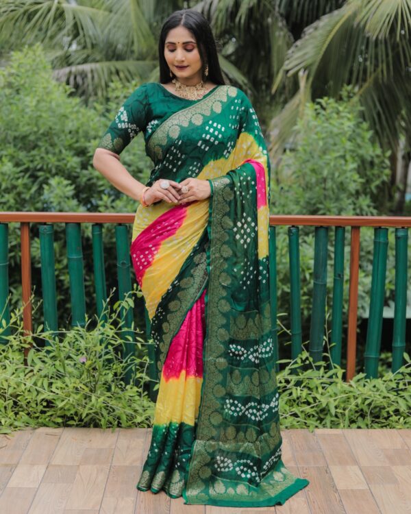 Silk Badhani Multi Saree Blouse Piece