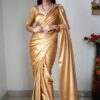 Bollywood Wedding Silk Cream Saree