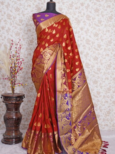 Kanjivaram Traditional Silk Red Saree