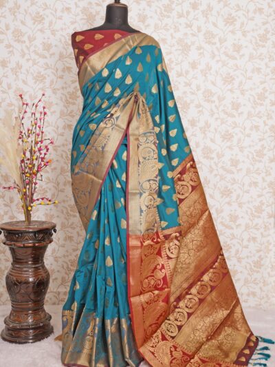 Women's Wedding Silk Sky Blue Saree