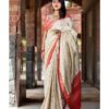 Silk Designer Women's White Saree