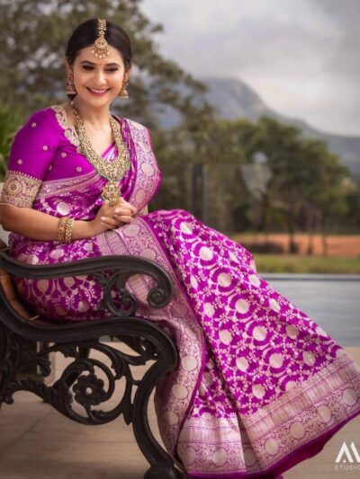 Kanjivaram Traditional Purple Saree