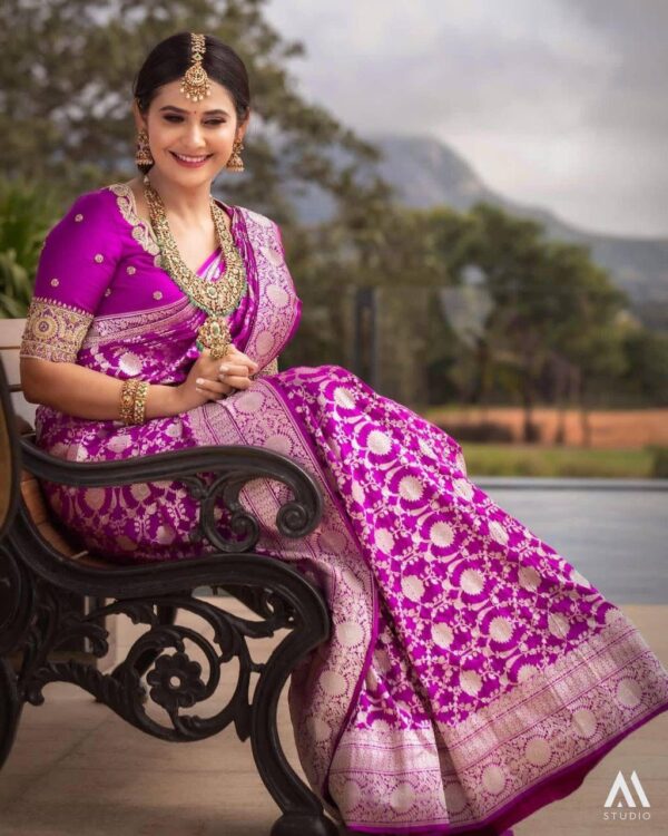 Kanjivaram Traditional Purple Saree