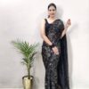 Sequence Ready to wear Black Saree