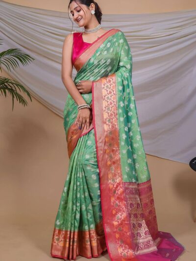 Wedding Women Wear Green Saree