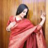Designer Women Wear Silk Red Saree