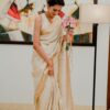 Cream Saree