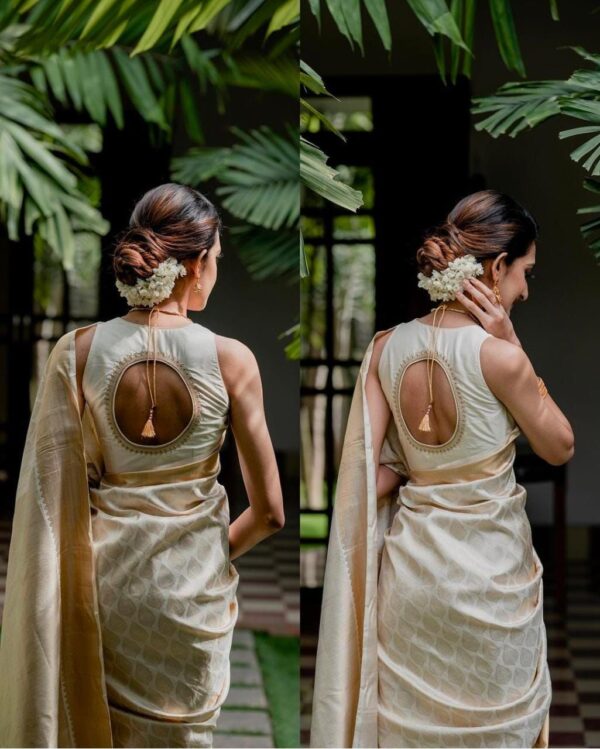 Cream Saree