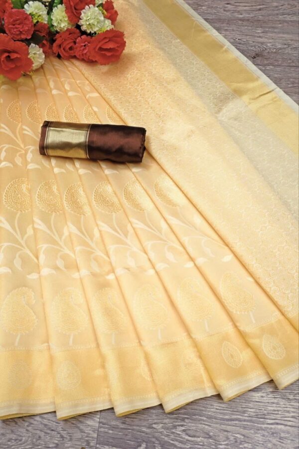 Cream Saree