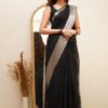 Stylish Formal Wear Cotton Black Saree