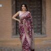 Designer Wedding Silk Purple Saree