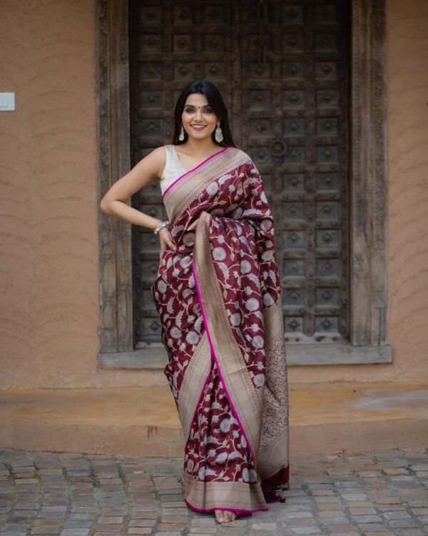 Designer Wedding Silk Purple Saree