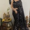 Sequence Work Black Saree Blouse