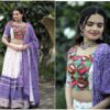 Work Navaratri White Lahenga Choli