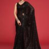 Bollywood Sequence Black Saree UK