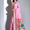 Designer Kanjivaram Pink Saree in Silk