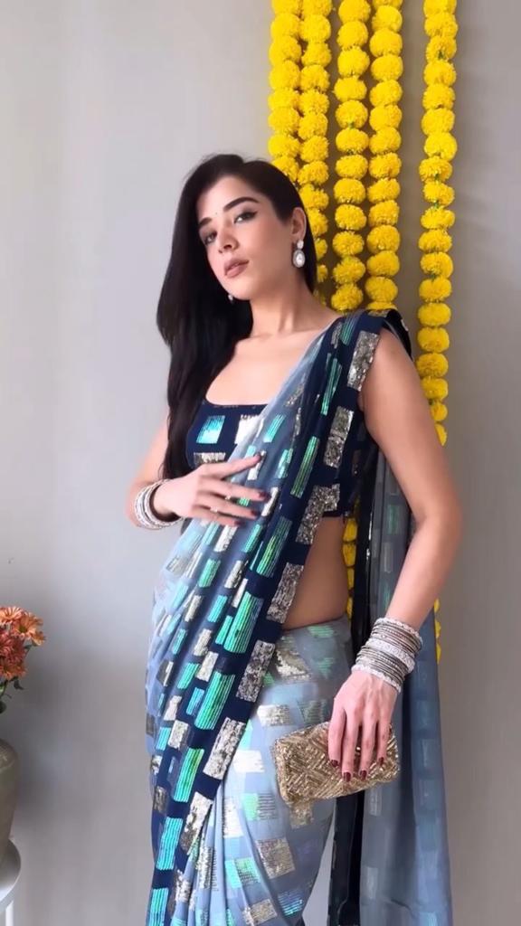 Sky Blue Saree