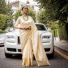 Cream Saree