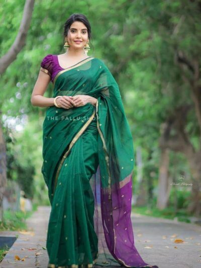 Cotton Wedding Silk Green Saree