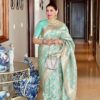 Wedding Bollywood Sky Blue Silk Saree