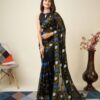 Fancy Designer Work Black Saree