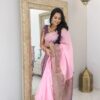 Wedding Fancy Pink Saree in Silk