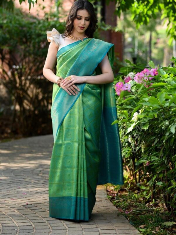 Soft Silk Wedding Green Saree